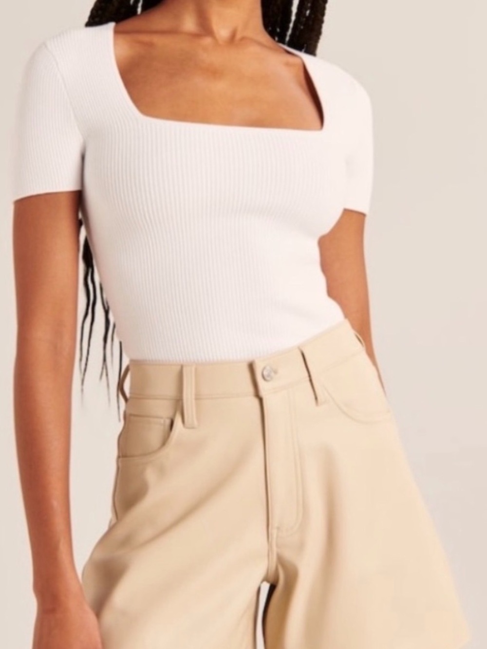 Abercrombie & Fitch Ottoman Square Neck Sweater Tee